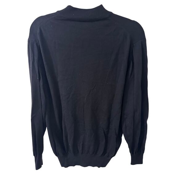 Bernini Extrafine Merino Wool Sweater Black Mock Neck Italy Men, Large - Picture 7 of 7